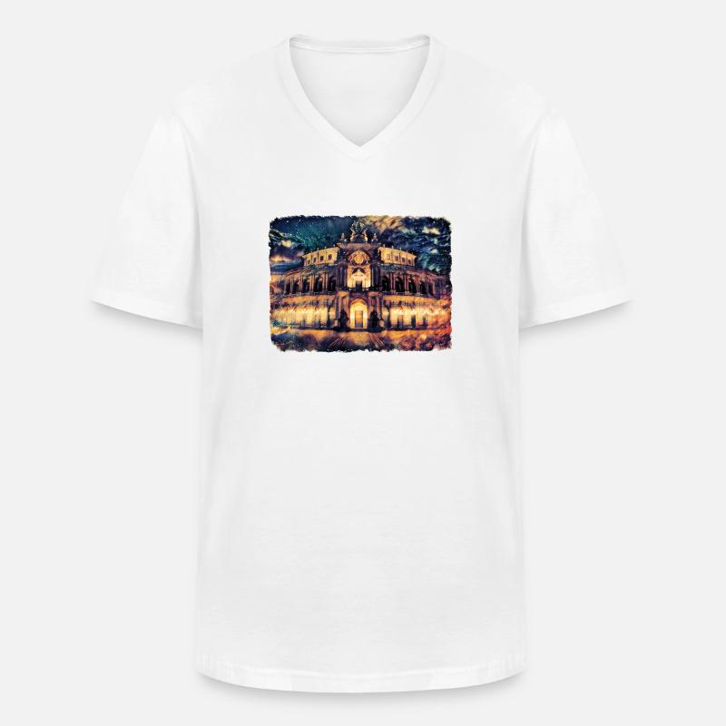 Dresden Deutschland Germany Semperoper - Männer-T-Shirt mit V-Ausschnitt - Weiß