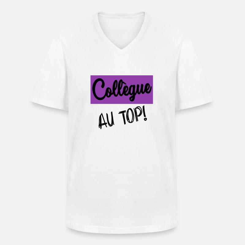 RETRAITE. RETRAITE. RETRAITEE. RETRAITE - T-shirt col V Homme - blanc