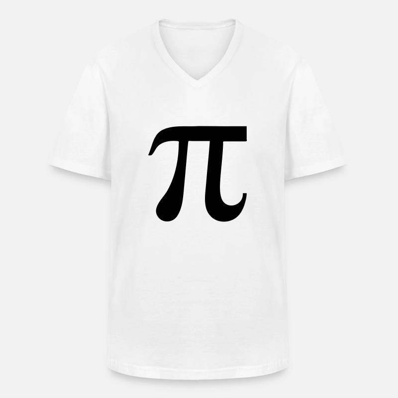 Pi - Männer-T-Shirt mit V-Ausschnitt - Weiß