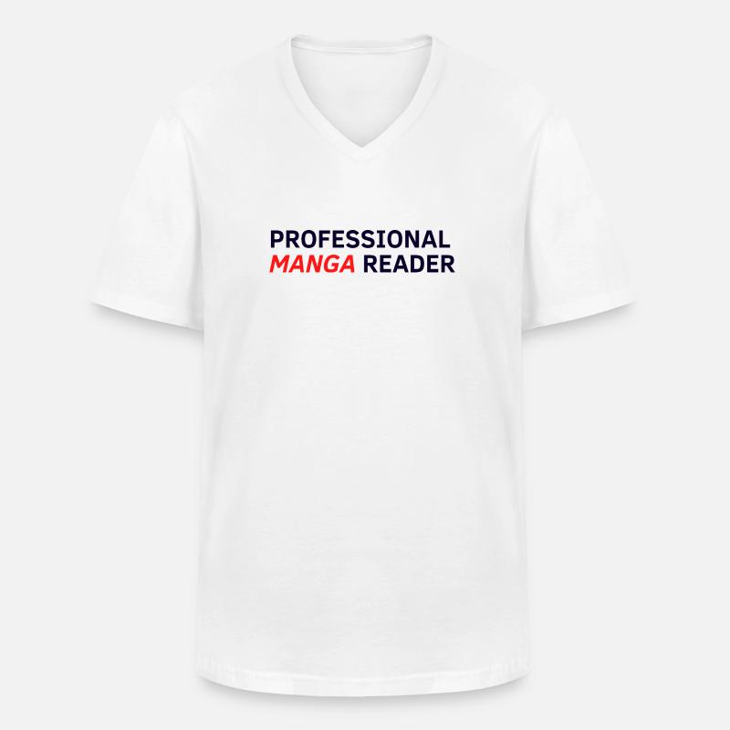 Professional Manga Reader - Men's V-Neck T-Shirt - white