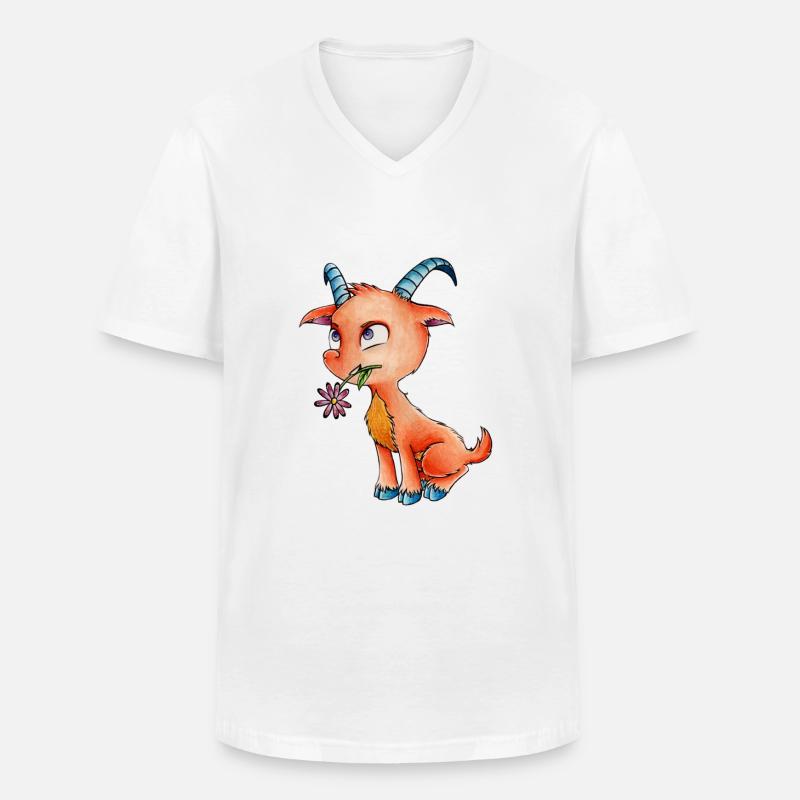 Sternzeichen: Steinbock - Männer-T-Shirt mit V-Ausschnitt - Weiß
