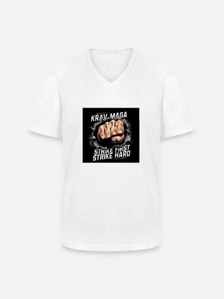 1000041475 - Männer-T-Shirt mit V-Ausschnitt - Weiß
