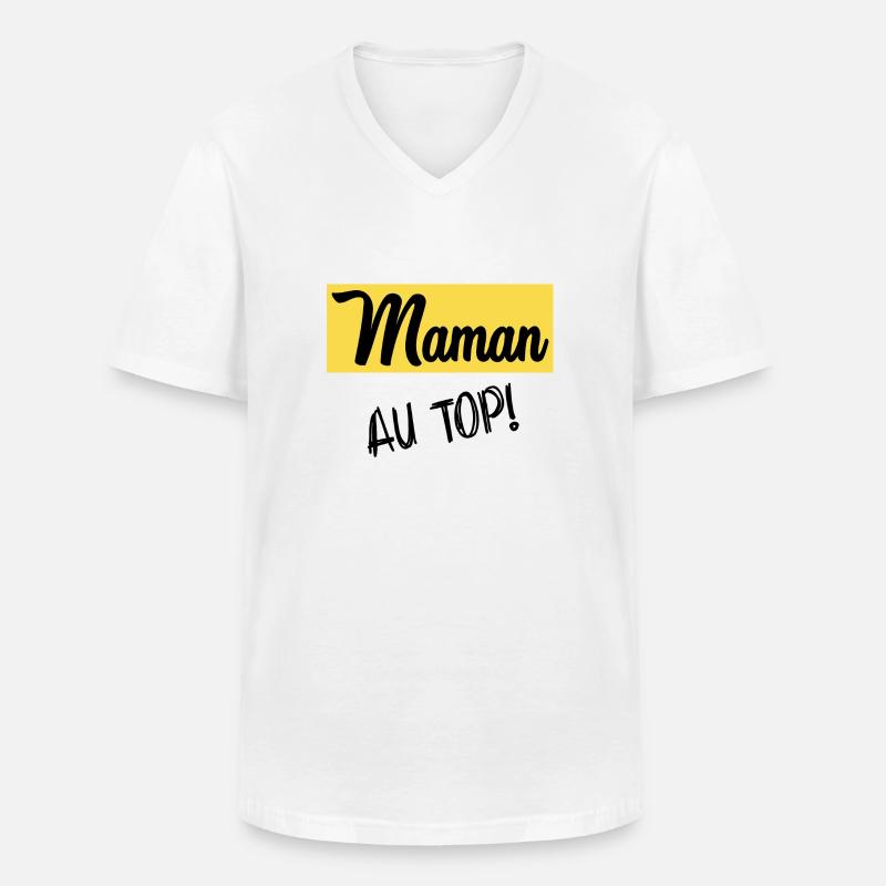 MUTTERTAG - Männer-T-Shirt mit V-Ausschnitt - Weiß