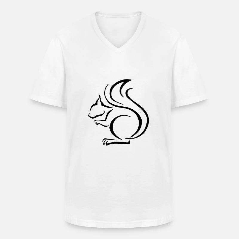Eichhörnchen - Männer-T-Shirt mit V-Ausschnitt - Weiß