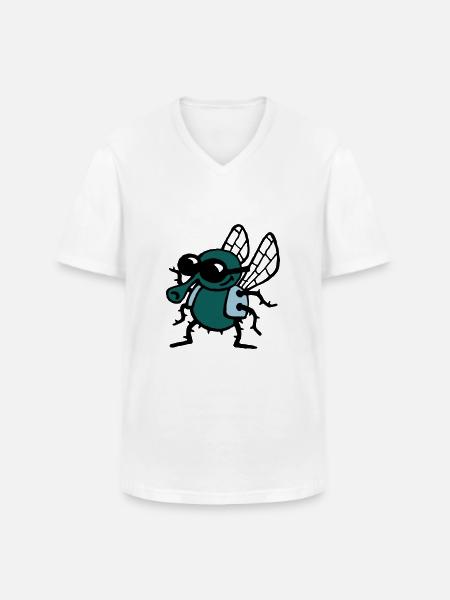 cool_fly_3c_white - Men's V-Neck T-Shirt - white