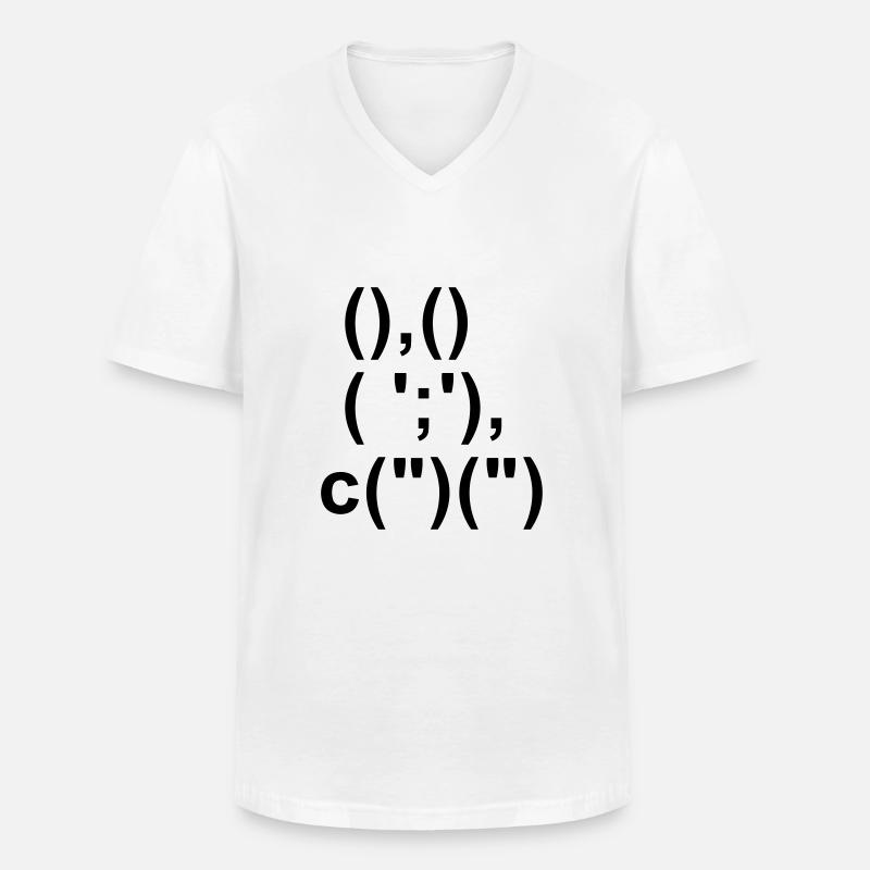Hase - Männer-T-Shirt mit V-Ausschnitt - Weiß