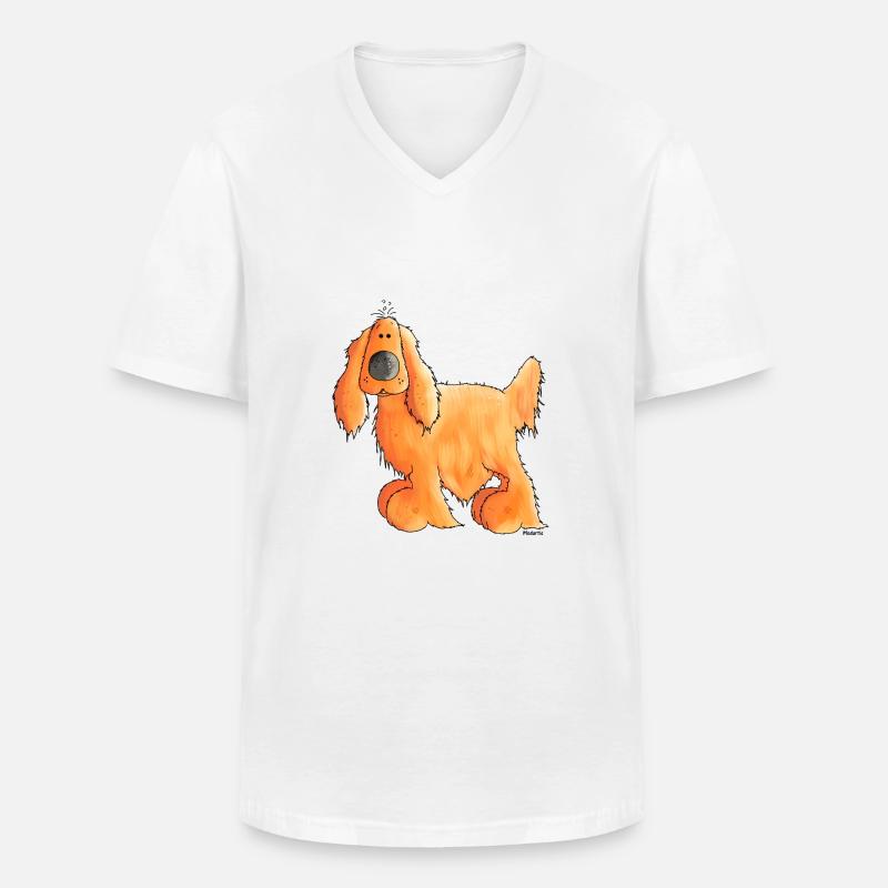 Goldiger Cocker Spaniel - Hund - Männer-T-Shirt mit V-Ausschnitt - Weiß