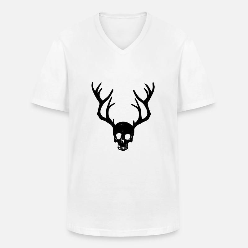 Geweih-Sake - Männer-T-Shirt mit V-Ausschnitt - Weiß