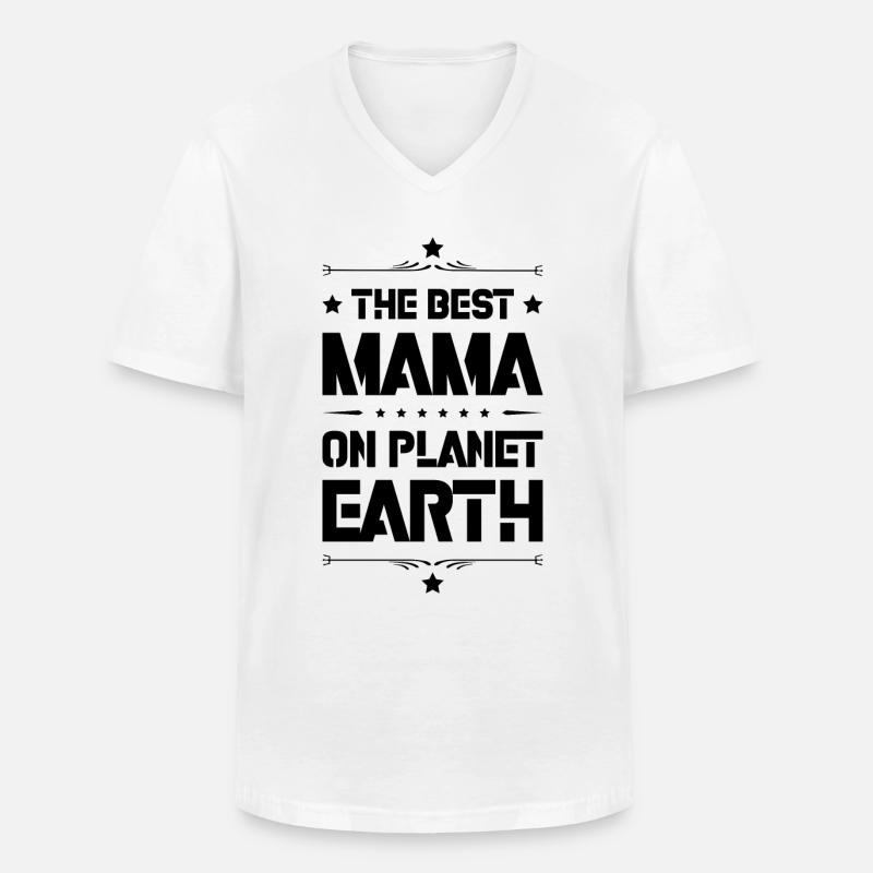 Beste Mama Spruch Mutter Zitat - Männer-T-Shirt mit V-Ausschnitt - Weiß