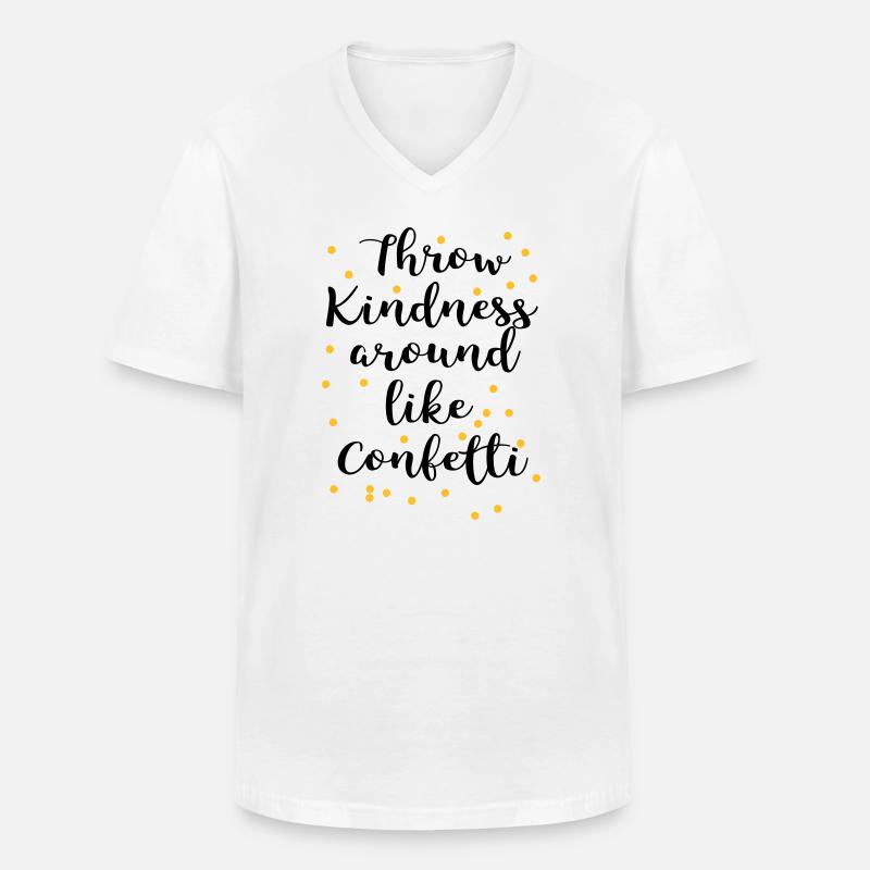 Freundlich - Männer-T-Shirt mit V-Ausschnitt - Weiß
