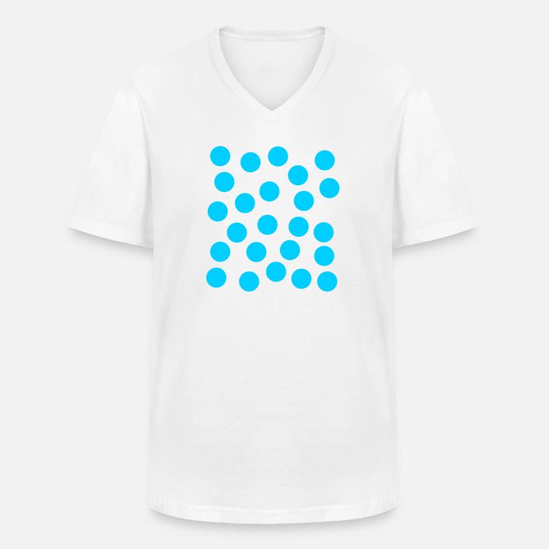 blaue punkte - Männer-T-Shirt mit V-Ausschnitt - Weiß