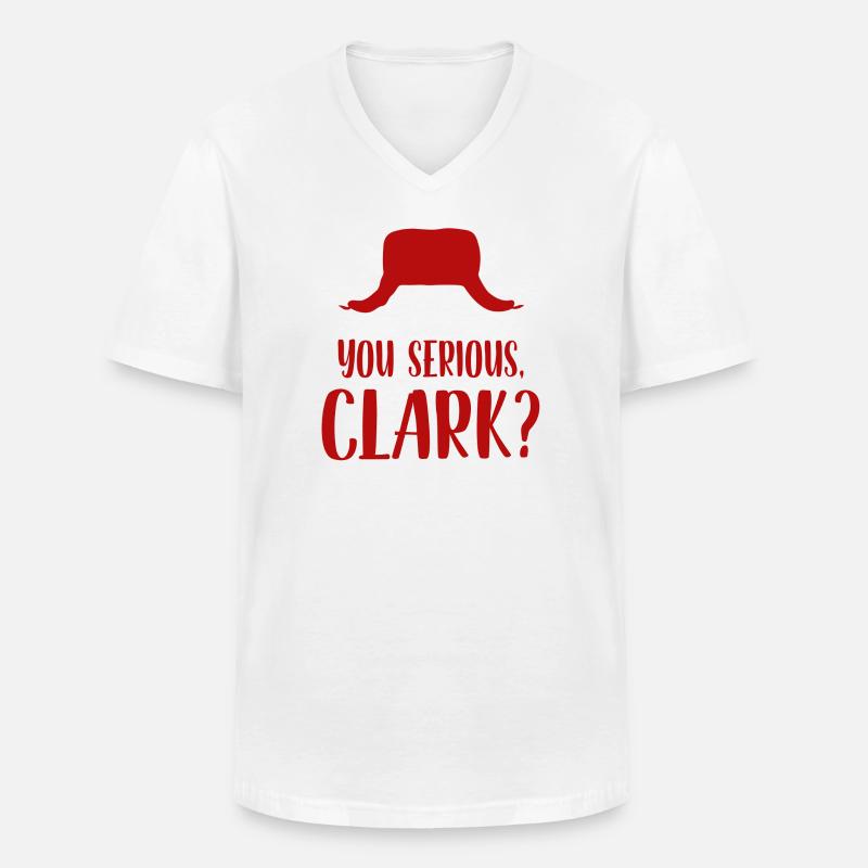 Du ernsthafter Clark - Männer-T-Shirt mit V-Ausschnitt - Weiß