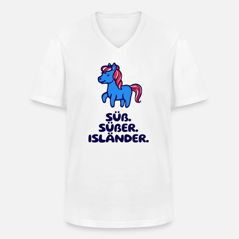 Islandponys Statement Isländer Islandpferde Pony - Männer-T-Shirt mit V-Ausschnitt - Weiß
