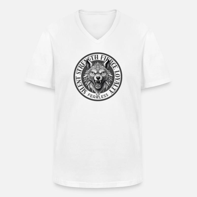 Silent Strength - Männer-T-Shirt mit V-Ausschnitt - Weiß