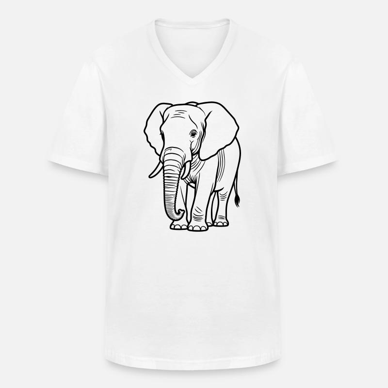 Elefant - Männer-T-Shirt mit V-Ausschnitt - Weiß
