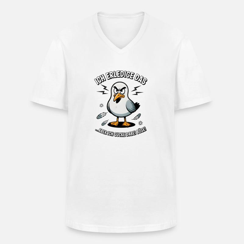 Möwe Seevogel Nen scheiss muss ich - Männer-T-Shirt mit V-Ausschnitt - Weiß