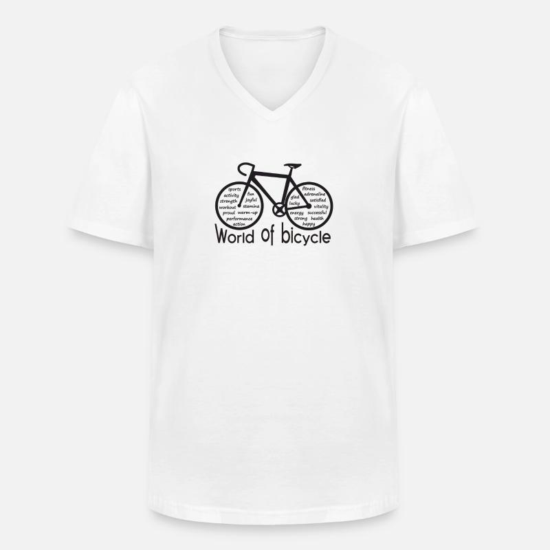 Welt des Fahrrads - Männer-T-Shirt mit V-Ausschnitt - Weiß
