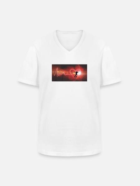Fussball liebe - Männer-T-Shirt mit V-Ausschnitt - Weiß