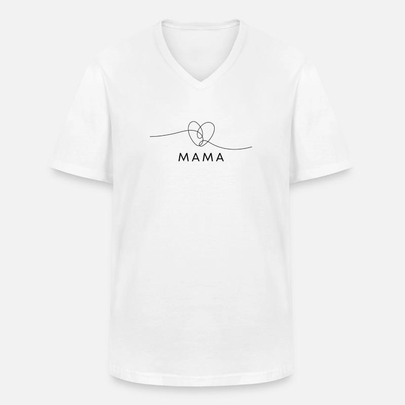 Mama - Männer-T-Shirt mit V-Ausschnitt - Weiß