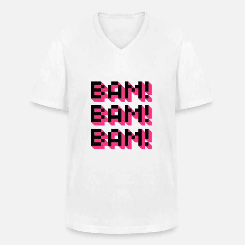 Bam! Bam! Bam! - Männer-T-Shirt mit V-Ausschnitt - Weiß