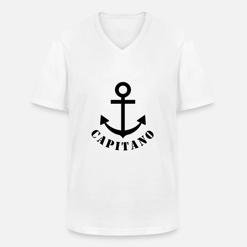 capitano - Männer-T-Shirt mit V-Ausschnitt - Weiß
