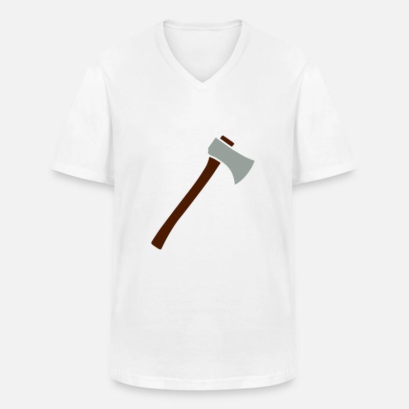 Axt - Männer-T-Shirt mit V-Ausschnitt - Weiß