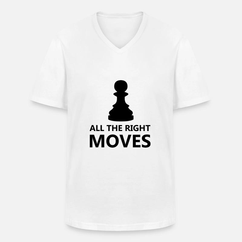 boardgame chess backgammon game night - Männer-T-Shirt mit V-Ausschnitt - Weiß