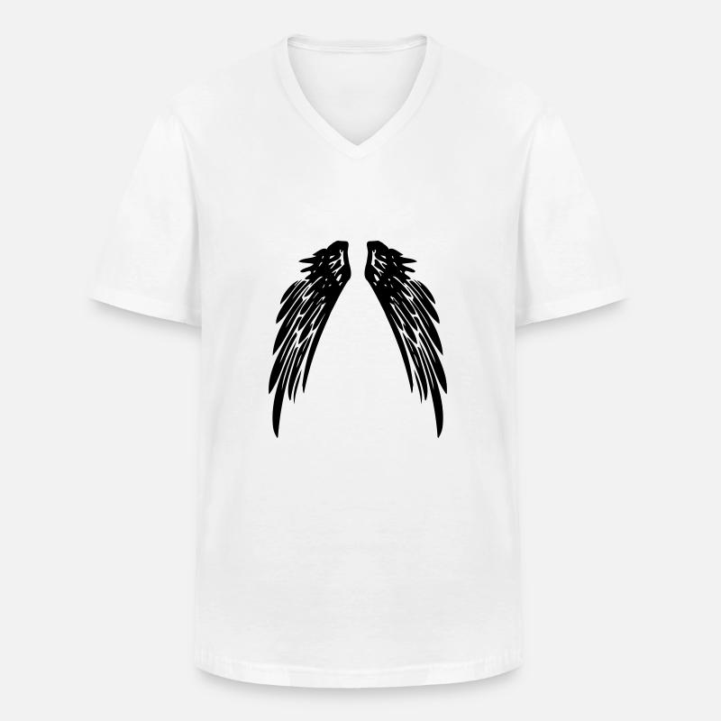 EngelFlügel - Männer-T-Shirt mit V-Ausschnitt - Weiß