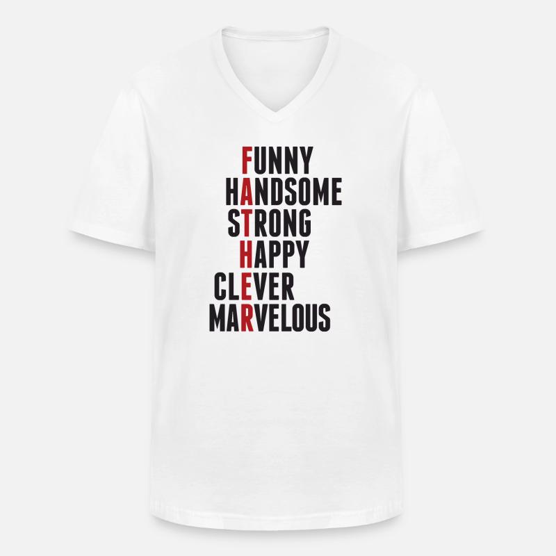 Bester Vater den es gib - Männer-T-Shirt mit V-Ausschnitt - Weiß