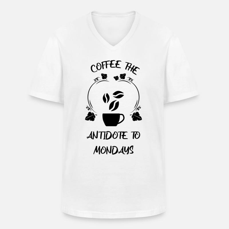 Kaffee Espresso Käffchen - Männer-T-Shirt mit V-Ausschnitt - Weiß