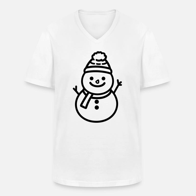 Schneemann - Männer-T-Shirt mit V-Ausschnitt - Weiß