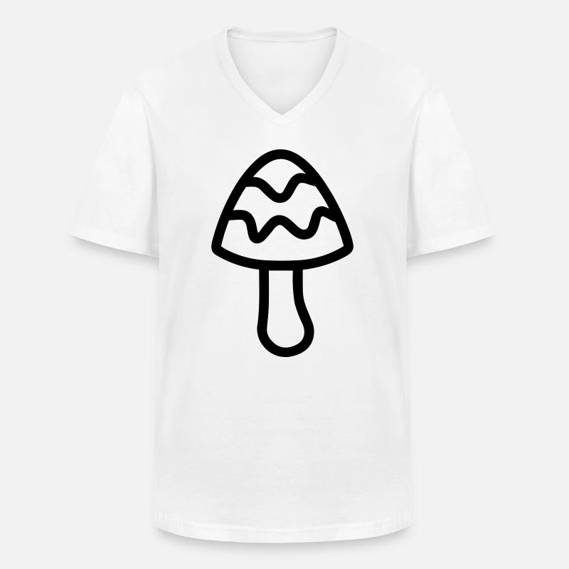 Pilz - Männer-T-Shirt mit V-Ausschnitt - Weiß