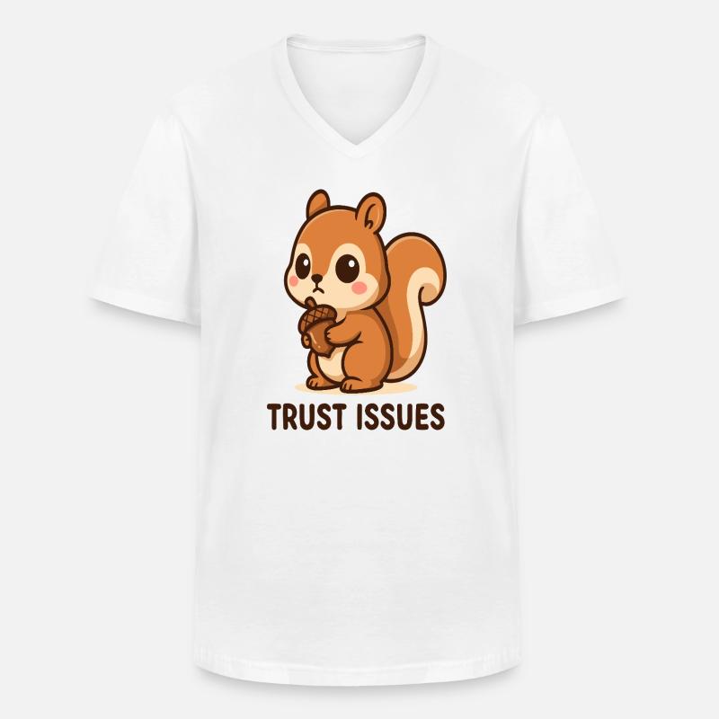 Eichhörnchen mit Trust Issues - Männer-T-Shirt mit V-Ausschnitt - Weiß