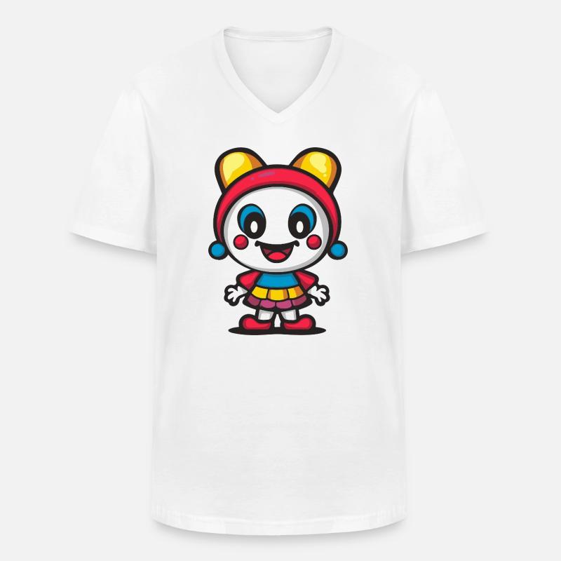 Halloween Clown Niedlich Comic - Männer-T-Shirt mit V-Ausschnitt - Weiß