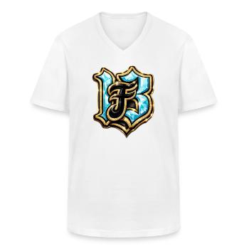 Edelstein-H Monogramm mit Glanzeffekt - Männer-T-Shirt mit V-Ausschnitt - Weiß - Vorne - AI Model Male 185 light (185cm)