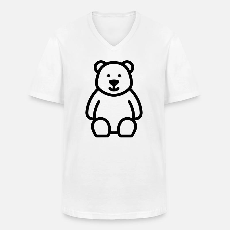 Bär - Männer-T-Shirt mit V-Ausschnitt - Weiß