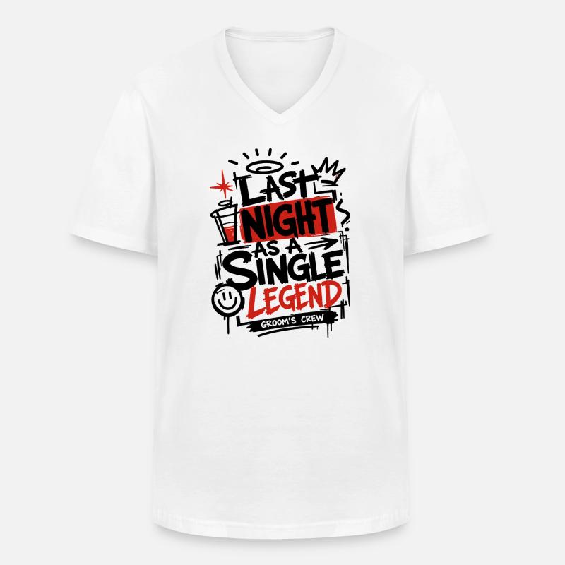 Night Legend Bachelor Party - Männer-T-Shirt mit V-Ausschnitt - Weiß