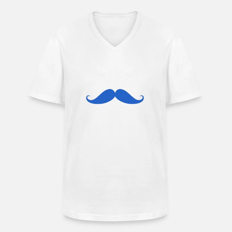 Prostatakrebs Bewusstsein Schnurrbart - Männer-T-Shirt mit V-Ausschnitt - Weiß