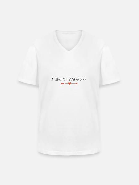 Liebe Mama - Männer-T-Shirt mit V-Ausschnitt - Weiß
