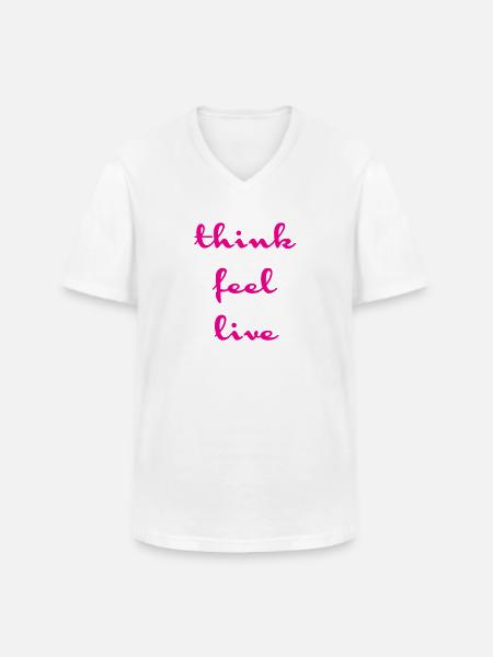 positive,positive quote,positive t shirts,positive - Men's V-Neck T-Shirt - white