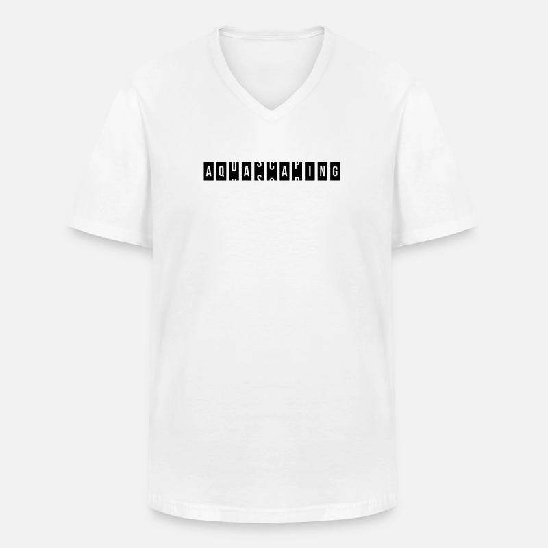 Aquascaping Fish Keeping Rolling Text - Männer-T-Shirt mit V-Ausschnitt - Weiß