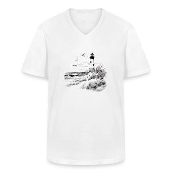 Leuchtturm - Männer-T-Shirt mit V-Ausschnitt - Weiß - Vorne - AI Model Male 185 light (185cm)