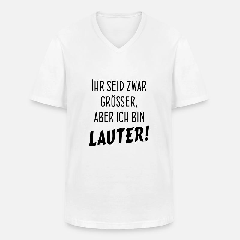 BIN LAUTER - Männer-T-Shirt mit V-Ausschnitt - Weiß