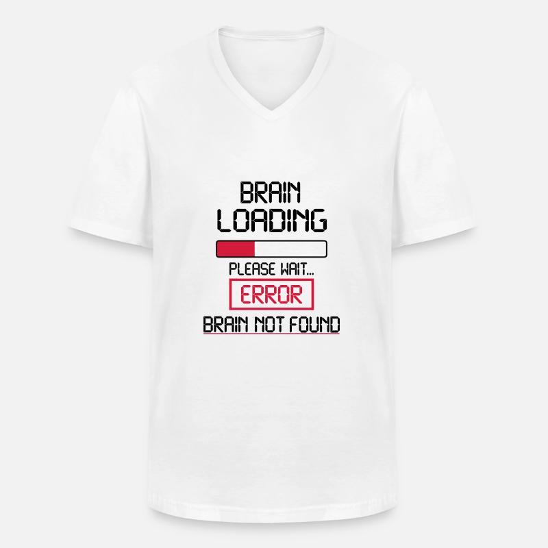 brain loading error - Männer-T-Shirt mit V-Ausschnitt - Weiß