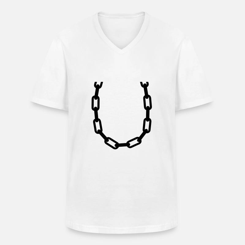 chain - Männer-T-Shirt mit V-Ausschnitt - Weiß