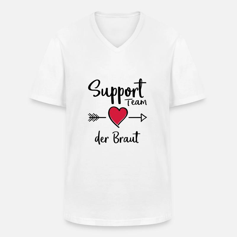 support team der braut - Männer-T-Shirt mit V-Ausschnitt - Weiß