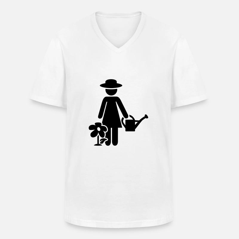 Gärtnerin - Männer-T-Shirt mit V-Ausschnitt - Weiß