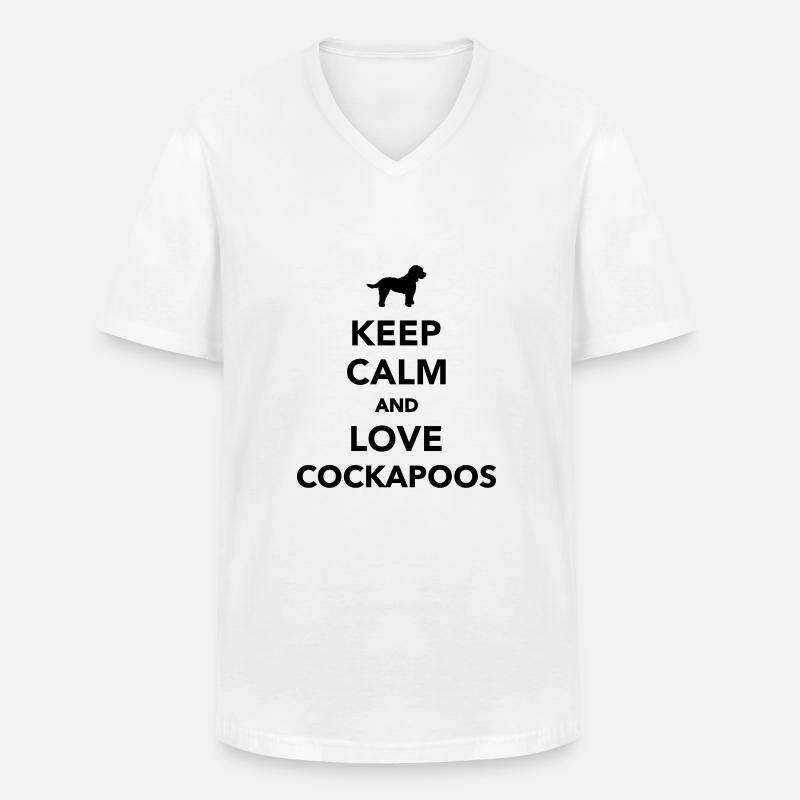 Cockapoo - Männer-T-Shirt mit V-Ausschnitt - Weiß