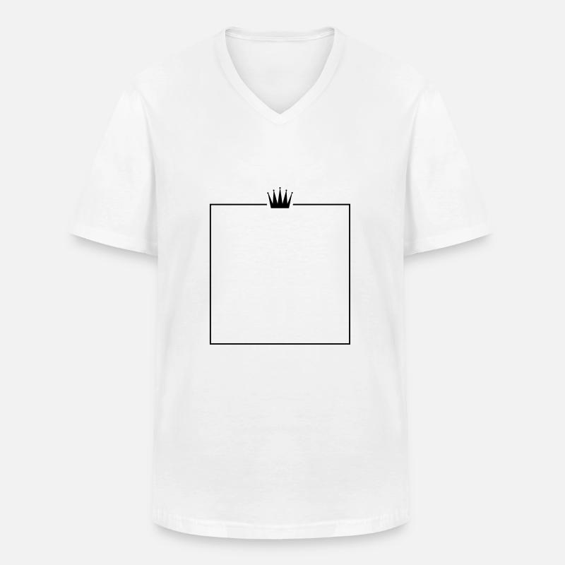 rahmen krone - Männer-T-Shirt mit V-Ausschnitt - Weiß