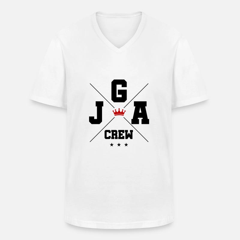 JGA Crew - Männer-T-Shirt mit V-Ausschnitt - Weiß